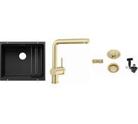 Set évier en granit Blanco Etagon 500-U 527754, mitigeur de cuisine Blanco Linus 526683, 207423