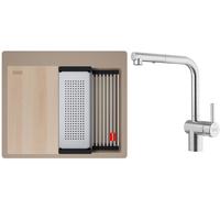 Set évier en granit Franke Kanon 114.0749.557, mitigeur de cuisine Franke Atlas Neo 115.0741.710