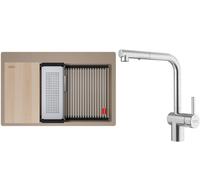 Set évier en granit Franke Kanon 114.0749.637, mitigeur de cuisine Franke Atlas Neo 115.0741.710
