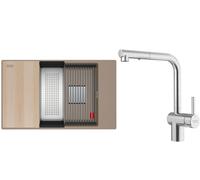 Set évier en granit Franke Kanon 125.0749.667, mitigeur de cuisine Franke Atlas Neo 115.0741.710