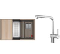 Set évier en granit Franke Kanon 125.0749.677, mitigeur de cuisine Franke Atlas Neo 115.0741.710