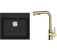 Set évier en granit Franke Maris 114.0661.761, mitigeur de cuisine Oltens Myvat 35205800