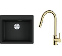 Set évier en granit Franke Maris 114.0661.794, mitigeur de cuisine Oltens Litla 35204800