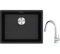 Set évier en granit Franke Maris 125.0687.253, mitigeur de cuisine Franke Lina 115.0693.229