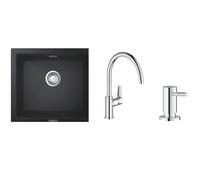 Set évier en granit Grohe K700 31654AP0, mitigeur de cuisine Grohe BauEdge 31367001, 40535000