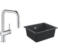 Set évier en granit Grohe K700 31654AP0, mitigeur de cuisine Grohe Minta 32322002