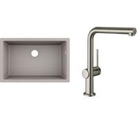 Set évier en granit Hansgrohe S 51 43432380, mitigeur de cuisine Hansgrohe Talis M54 72809800