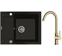 Set évier en granit Oltens Gravan 72102300, mitigeur de cuisine Oltens Skafta 35206800