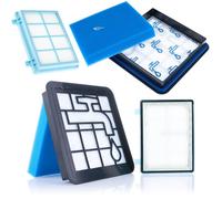 Set Filtres FC8010/01 - HEPA Lavable + Mousse + Sortie Air | 99,95% Filtration | Compatible Philips PowerPro FC9331-FC9573