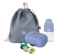 Set goûter enfant bleu + accessoires