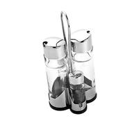 Set huile et vinaigre avec support 4 pots à épices en verre inox