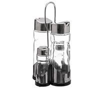 Set huile/vinaigre/poivre/sel verre - Sg secret de gourmet