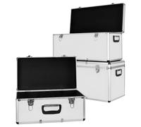 Set Jeu de 3 Boites Aluminium Argent a Outils Stockage Emmagasinage trucky