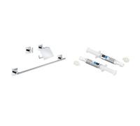 Set kit d'accessoires 3 en 1 Grohe Start Cube 41124000, colle Grohe 41128000