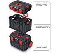 Set kufrů na nářadí a organizérů X BLOCK PRO 546x380x970 mm - barva: černá