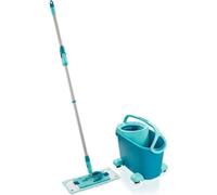 Set Lave Sol avec Seau Essoreur à Roulettes Leifheit Clean Twist Ergo, Balai Serpillière Plat, Manche Télescopique 110-140cm, Housse 33cm