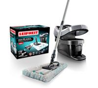 Leifheit Set Profi XL Black, Lave-Sol XL avec Seau essoreur à roulettes | Balai serpillère avec housse lavable à 60 °C, essorage sans effort, tête pivotante à 360°, largeur de nettoyage 42 cm, noir