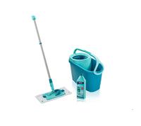 Set lave sol avec seau essoreur Leifheit Clean Twist M Ergo 52127, balais serpillère plat avec housse micro duo & produit nettoyant