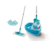 Set lave sol avec seau essoreur Leifheit Clean Twist M Ergo 52137,balais serpillère plat avec housse micro duo & housse static plus