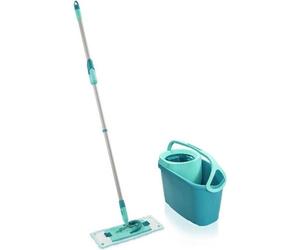 Set Lave Sol avec Seau Essoreur Leifheit Clean Twist M Ergo, Balai Serpillère Plat, Manche Télescopique 110-140 cm, Housse Ultra Douce 33 cm