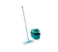 Set lave sol avec seau essoreur Leifheit Profi Compact 55092, balais à plat serpillière 42cm avec housse idéal pour tous sols lisses