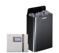 Set Les poêles de sauna Harvia The Wall 9,0kW Black Set avec EOS ECON ECON D4