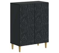 Set Meuble Salle de Bain 3 Pièces Noir Bois d'Ingénierie avec Étagère | Portes réversibles, charnière 90°, fixation murale incluse, profil mince, design moderne, entretien facile