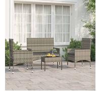 Set meubles d’extérieur - BONNIE - Salon de jardin 4 Pièces avec coussins - Gris - résine tressée - 50 x 30 x 35cm LLDS9468797