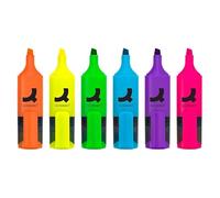 Set mini surligneurs Q-Connect 1-5 mm - couleurs néon assorties - Lot de 6 pièces - KF03774