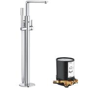 Set mitigeur bain-douche Grohe Lineare 23792001, élément de montage au sol Grohe 45984001