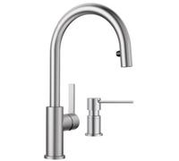 Set mitigeur de cuisine Blanco Candor-S 523121, distributeur de savon Blanco Lato 525809