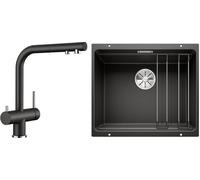 Set mitigeur de cuisine Blanco Fontas-S II 526158, évier en granit Blanco Etagon 500-U 525887