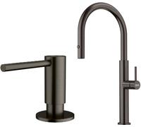 Set mitigeur de cuisine Franke Pescara 115.0741.696, distributeur de savon Franke Atlas 112.0717.103