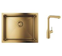 Set mitigeur de cuisine Grohe Essence 30270GN0, évier en acier inoxydable Grohe K700 31574GN1