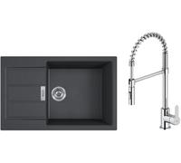 Set mitigeur de cuisine Oltens Duf 35203100, évier Tectonite Franke Sirius 2.0 143.0618.577