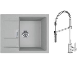 Set mitigeur de cuisine Oltens Duf 35203100, évier Tectonite Franke Sirius 2.0 143.0618.668