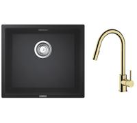 Set mitigeur de cuisine Oltens Litla 35204800, évier en granit Grohe K700 31653AP0