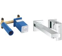 Set mitigeur de lavabo Grohe Eurocube 23447000, élément encastré Grohe 23200002
