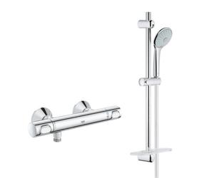 Set Mitigeur Thermostatique de Douche + Ensemble de douche complet 3 jets EUPHORIA 110 (34840000-EUPHORIA3)