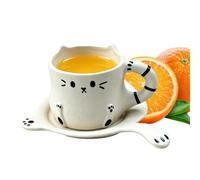 Set mug et soucoupe Mug en Céramique Forme Voiture 230ml avec Sous-Tasse | Service à Thé Artisanal pour Lait Chocolat Chaud Maison Bureau Restaurant Appartement