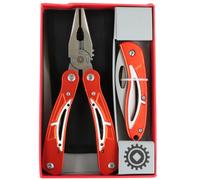 Set Multi-Tool multifonctions - pince universelle + pince bec plat, tournevis mécanicien 3,5 mm, tournevis électricien 3 mm, tournevis PH0, lime double face - outil compact polyvalent