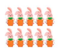 Set of 10 Easter Cookie Boxes, Paper Food Containers for Party, Picnic, Holiday Festival with Rabbit Hug Carrot Design, Candy and Snack Storage, Ready-to-Use Packaging, 5.9×3.45×1.38inch