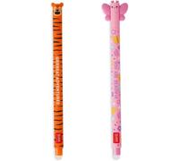 Set Of 2 Erasable Erasable Gel Ink Pens Tiger And Butterfly Erasable Without Consuming Leaves, 0.7mm Tip