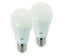 Set of 2 SMD LED A60 Opaque bulbs, E27 base, 1055 Lumens, 75W equivalent, 4000 K, Neutral White