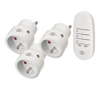 Set of 3 Mini Programmable Remote Control Sockets with Comfort-Line Remote Control White (Indoor Use, with Remote Control)
