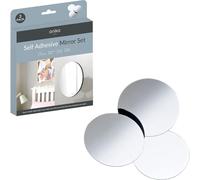 Set Of 3 Round Self Adhesive Mirrors 15 Cm, Versatile And Functional, Easy To Install, Stylish And Modern