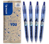 Set Of 4 B2p Gel - Retractable And Refillable Roller, Made With Recycled Plastic Bottles - Gel Ink, Real Writing Comfort - Begreen - Blue - Medium Tip
