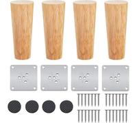 Set Of 4 Solid Wood Table Legs, 2.4 Inch Tapered Replacement Legs For Sofa Bed Cabinet Couch Chair Ottoman