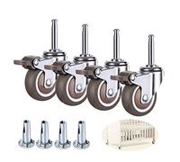 Set Of 4 Swivel Casters With M8 X 38Mm Stem Rubber Wheels For Office Chairs Furniture Rollers 38Mm/50Mm With Brakes Quiet & Smooth Rolling Heavy Duty.