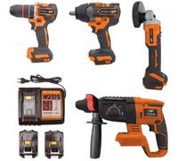 Set Outils Électriques - PNI - WK450 - 4 Outils - Batteries Li-Ion 18V 5.0Ah - Chargeur Inclus